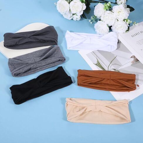 6pcs عصابات الرأس الرياضية للنساء ، عصابة رأس غير قابلة للانزلاق ، فرقة الرأس الممتلة العرق الموسعة ، مناسبة للياقة البدنية واليوغا والرياضة والتمرين in Kuwait