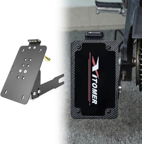 Xitomer Universal Side License Plate Holder Motorcycle License Plate Bracket With Led Plate Light Universal Side Fender Eliminator Side Motorcycle Tail Tidy in Saudi Arabia