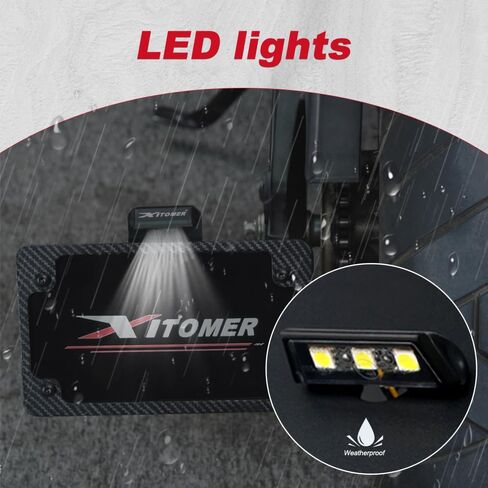 Xitomer Universal Side License Plate Holder Motorcycle License Plate Bracket With Led Plate Light Universal Side Fender Eliminator Side Motorcycle Tail Tidy in Saudi Arabia