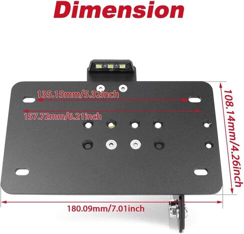 Xitomer Universal Side License Plate Holder Motorcycle License Plate Bracket With Led Plate Light Universal Side Fender Eliminator Side Motorcycle Tail Tidy in Saudi Arabia