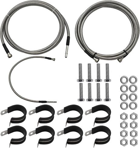 819-874 20832565 Front Flexible Stainless Steel Braided Fuel Line Compatible with Chevy Silverado for GMC Sierra 2004-2010, 919-874, 20832563 in Saudi Arabia