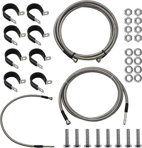 819-874 20832565 Front Flexible Stainless Steel Braided Fuel Line Compatible with Chevy Silverado for GMC Sierra 2004-2010, 919-874, 20832563 in Saudi Arabia