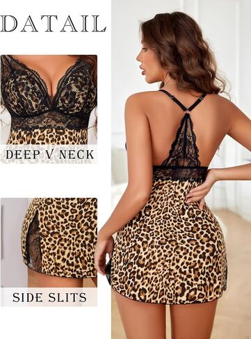 Avidlove Lingerie Lingerie Sexy Lace Bleangown V الرقبة نوم ملابس ناعمة Babydoll Chemise in Kuwait