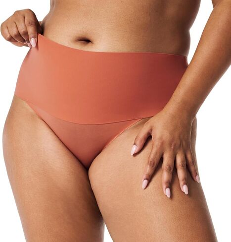 ملابس داخلية SPANX Undie-Tectable - للتحكم الأساسي - مريحة - ملابس داخلية غير مرئية - لا توجد خطوط داخلية مرئية - ملابس داخلية نسائية بدون عرض - ياقوتي داكن - 1X in Saudi Arabia
