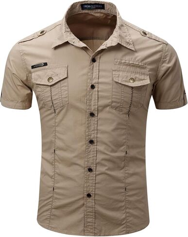 FREDD MARSHALL Men's Short Sleeve Regular-Fit Work Shirt in Saudi Arabia