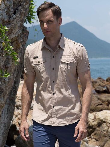 FREDD MARSHALL Men's Short Sleeve Regular-Fit Work Shirt in Saudi Arabia