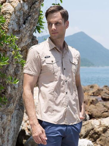 FREDD MARSHALL Men's Short Sleeve Regular-Fit Work Shirt in Saudi Arabia