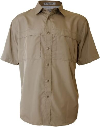 Men's Pescador Polyester Short Sleeve Fishing Shirt Wicking Fabric Sun Protection Casual Button Down Shirt in Saudi Arabia