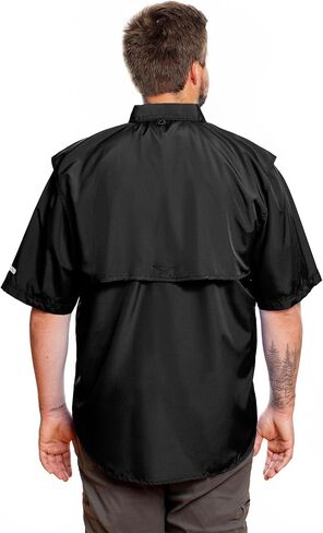 Men's Pescador Polyester Short Sleeve Fishing Shirt Wicking Fabric Sun Protection Casual Button Down Shirt in Saudi Arabia
