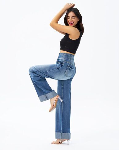 سروال جينز عريض الساق في روز أدوات روز in Kuwait