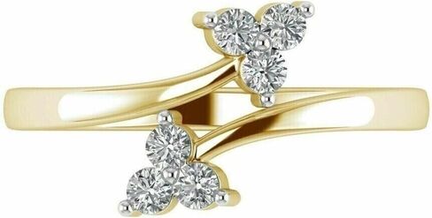 2 Ct Round Cut Natural Moissanite adjustable women's Toe Ring 14k Yellow Gold Plated in Saudi Arabia