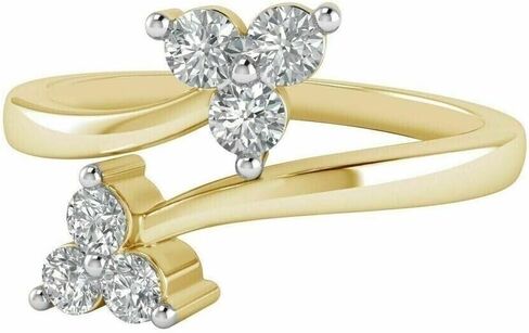 2 Ct Round Cut Natural Moissanite adjustable women's Toe Ring 14k Yellow Gold Plated in Saudi Arabia