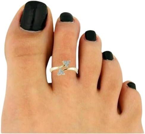 2 Ct Round Cut Natural Moissanite adjustable women's Toe Ring 14k Yellow Gold Plated in Saudi Arabia