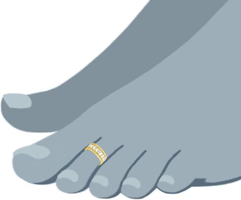 14K White And Yellow Gold Diamond Cut And Millgrain Design Adjustable Toe Ring 6mm in Saudi Arabia