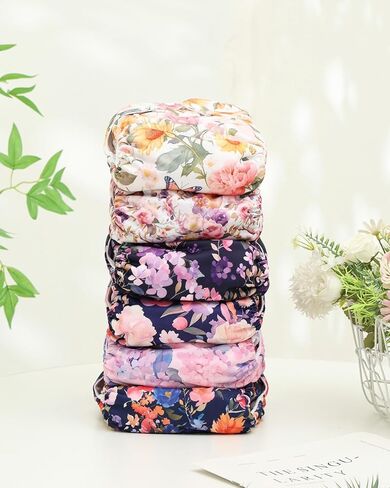 ALVABABY Baby Cloth Diapers 6 Pack + 12 Inserts One Size Adjustable Washable Reusable for Baby Girls and Boys 6DM32-DA in Kuwait