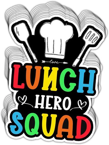 (3Pcs/Pack) Lunch Hero Squad Sticker School Lunch Lady Sticker Cafeteria Workers Sticker School Lunch Worker Sticker Gift School Cafeteria Decoration Graphic Helmet Bumper- 3x4 Inch in Saudi Arabia