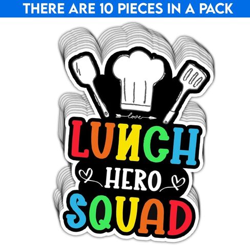 (3Pcs/Pack) Lunch Hero Squad Sticker School Lunch Lady Sticker Cafeteria Workers Sticker School Lunch Worker Sticker Gift School Cafeteria Decoration Graphic Helmet Bumper- 3x4 Inch in Saudi Arabia
