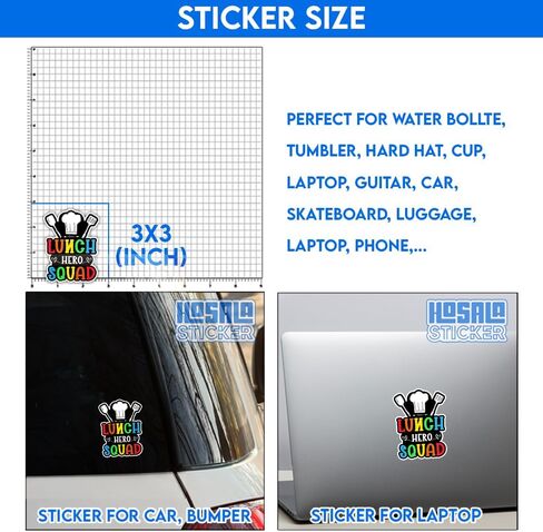 (3Pcs/Pack) Lunch Hero Squad Sticker School Lunch Lady Sticker Cafeteria Workers Sticker School Lunch Worker Sticker Gift School Cafeteria Decoration Graphic Helmet Bumper- 3x4 Inch in Saudi Arabia