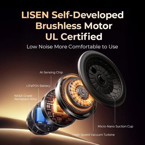 LISEN for Magsafe Car Phone Mount ، حامل الهاتف الخليوي كأس الشفط الكهربائي ، لـ iPhone 16 15 14 13 12 Pro Max Samsung Android والهواتف الذكية in Kuwait