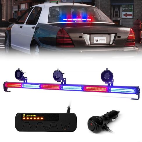 Xprite 35" COB LED Emergency Traffic Advisor Strobe Chase Light Bar, Safety Warning Rear Window | Deck | Dash Flashing Directional Lightbar for Construction Vehicles Tow Trucks,White Amber in Saudi Arabia