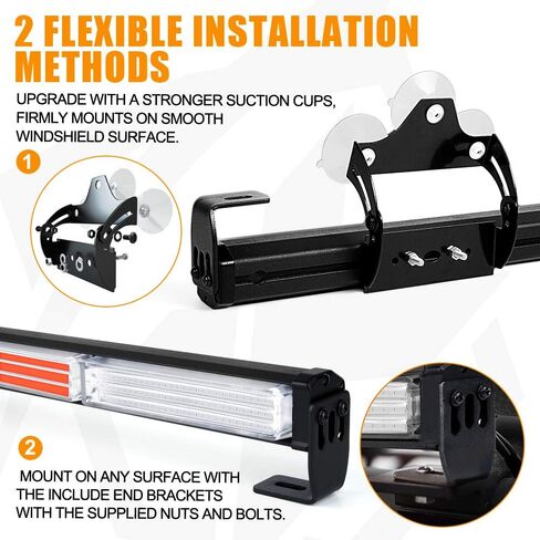 Xprite 35" COB LED Emergency Traffic Advisor Strobe Chase Light Bar, Safety Warning Rear Window | Deck | Dash Flashing Directional Lightbar for Construction Vehicles Tow Trucks,White Amber in Saudi Arabia