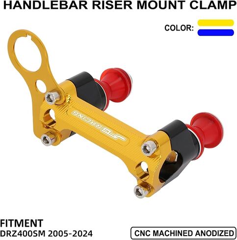 JFG Racing Dirt Bike Handerbar Riser لـ DRZ400SM ، مشابك الدراجات النارية CNC لشريط مقبض 28 مم لـ DRZ 400SM 2005-2024-Blue in Kuwait