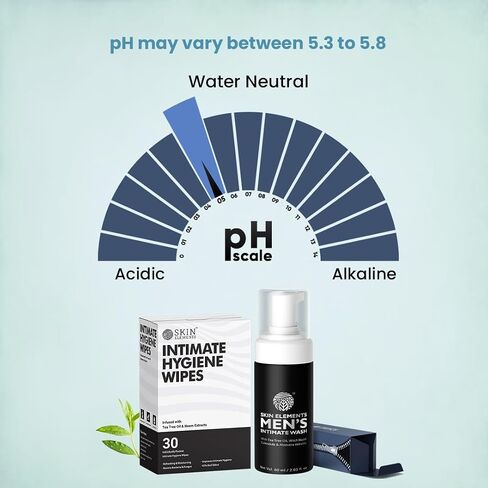 Skin Elements Intimate Hygiene Combo| Intimate Wash Men 120 ml+Intimate Wipes 30 Individual Sachets With Tea Tree & Neem Extracts - pH Balanced Foaming Wash Prevents Irritation & Bad Odor in Saudi Arabia