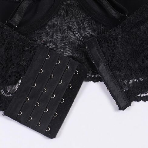 Women's Sexy 1/4 Cup Shelf Bra See Through Lace Push Up Underwire Lingerie in Saudi Arabia