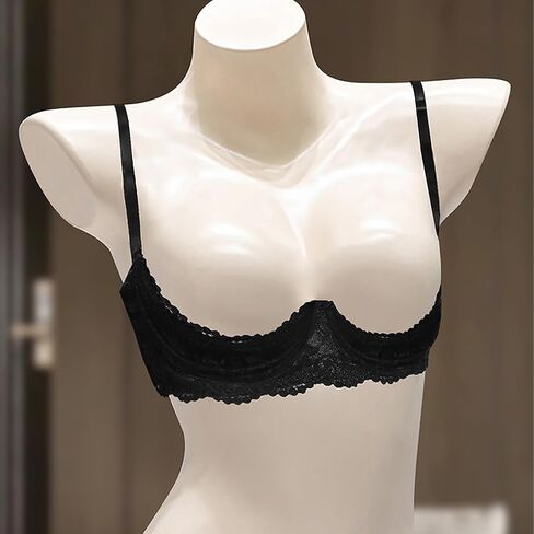 Women's Sexy 1/4 Cup Shelf Bra See Through Lace Push Up Underwire Lingerie in Saudi Arabia