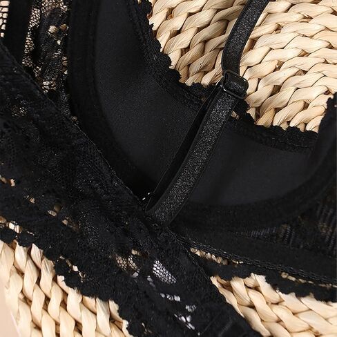 Women's Sexy 1/4 Cup Shelf Bra See Through Lace Push Up Underwire Lingerie in Saudi Arabia