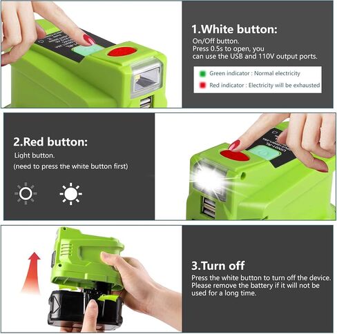 for Makita Powered Inverter Generator 150W for Makita Battery DC 18v to 110v AC Output, Portable Power Source USB Charger Adapter, for Makita Power Station with LED Light in Saudi Arabia