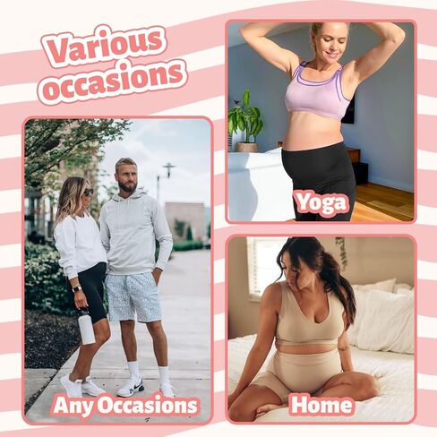 UBCUTE 2 Pack Women's Maternity Biker Shorts with Pockets-High Waist Black Workout Yoga Comfy Pregnancy Pants Over Belly in Saudi Arabia