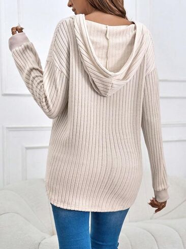 Women's Maternity Sweatshirts Long Sleeve Rib Knit Half Zip Up Hoodies Pullover Tops Fall Clothes in Kuwait
