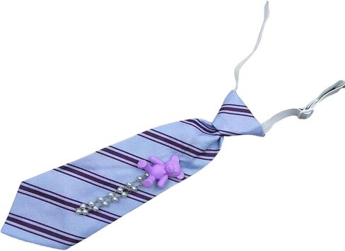 Kids Children Necktie with Adjustable Strap School Uniform Pre Tied Neck Tie with 3D Bear Dolls and Pearls Chain in Saudi Arabia