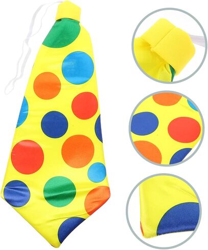 Besportble 1pc Clown Necktie Assume Assume for Halloween Firms Funder Design Lightweight و Recied for Art-up and tempered Propable Prop in Kuwait