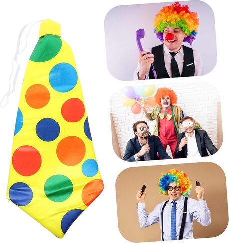 Besportble 1pc Clown Necktie Assume Assume for Halloween Firms Funder Design Lightweight و Recied for Art-up and tempered Propable Prop in Kuwait