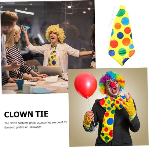 Besportble 1pc Clown Necktie Assume Assume for Halloween Firms Funder Design Lightweight و Recied for Art-up and tempered Propable Prop in Kuwait