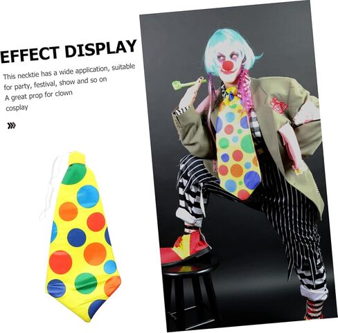 Besportble 1pc Clown Necktie Assume Assume for Halloween Firms Funder Design Lightweight و Recied for Art-up and tempered Propable Prop in Kuwait
