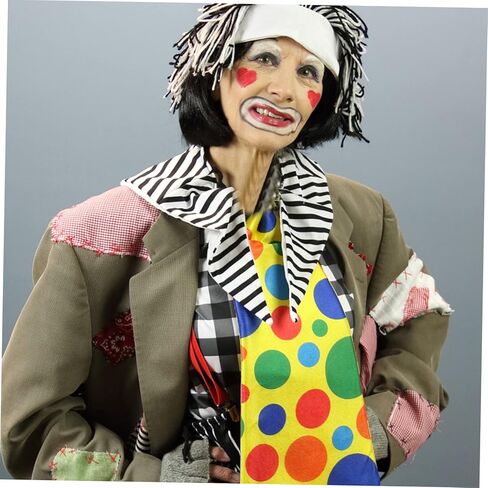 Besportble 1pc Clown Necktie Assume Assume for Halloween Firms Funder Design Lightweight و Recied for Art-up and tempered Propable Prop in Kuwait