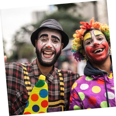 Besportble 1pc Clown Necktie Assume Assume for Halloween Firms Funder Design Lightweight و Recied for Art-up and tempered Propable Prop in Kuwait