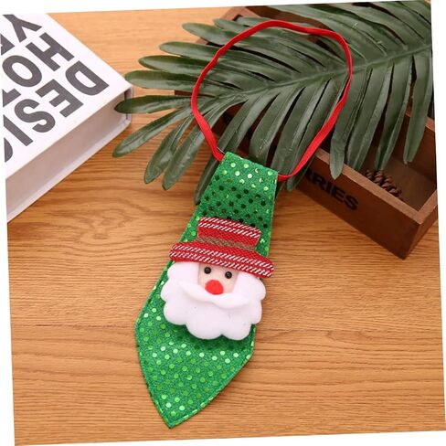 Homoyoyo Cute Santa Tie Christmas Decor Sequin Neckties for Kids and Adults Holiday Party Decorations in Saudi Arabia