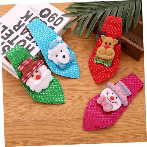 Homoyoyo Cute Santa Tie Christmas Decor Sequin Neckties for Kids and Adults Holiday Party Decorations in Saudi Arabia