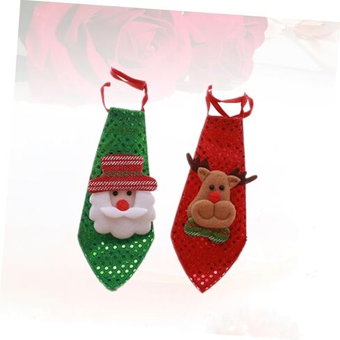 Homoyoyo Cute Santa Tie Christmas Decor Sequin Neckties for Kids and Adults Holiday Party Decorations in Saudi Arabia