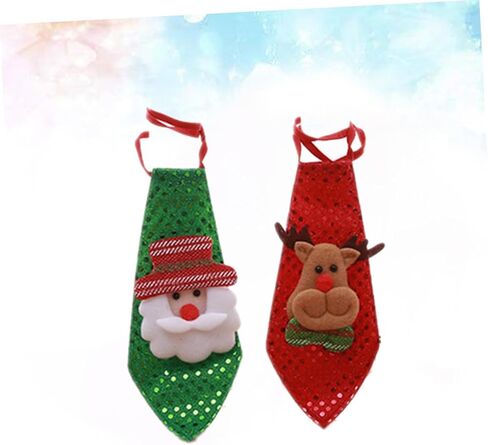 Homoyoyo Cute Santa Tie Christmas Decor Sequin Neckties for Kids and Adults Holiday Party Decorations in Saudi Arabia