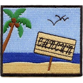 On A Beach In Cancun Sign Embroidered Iron On Patch in Saudi Arabia