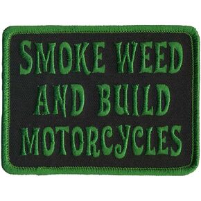 Hot Leathers Smoke Weed and Build Motorcycles Patch PPL9771-4 Width x 3 Height Inches in Saudi Arabia