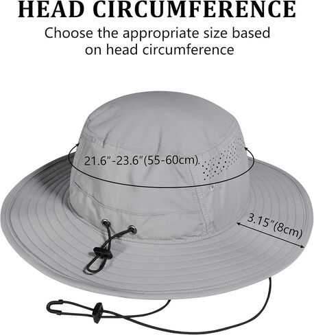 GADIEMKENSD UPF 50+ UV Protection Bucket Hat with Windproof Strap, Breathable & Quick-Dry Sun Hat for Fishing Hiking Outdoor in Saudi Arabia