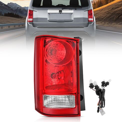 Nilight Taillight Assembly Compatible with 2009 2010 2011 2012 2013 2014 2015 Honda Pilot Red Clear Tail Lights Rear Lamp Replacement OE Style Driver Side w/Bulbs in Saudi Arabia