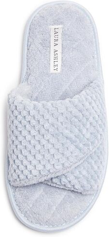 Laura Ashley Ladies Open Toe Plush Terry Slipper in Saudi Arabia