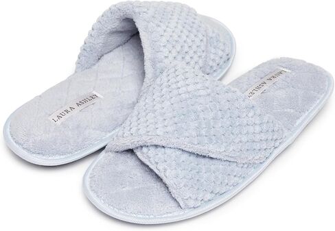 Laura Ashley Ladies Open Toe Plush Terry Slipper in Saudi Arabia